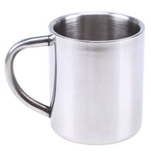 Taza de acero inoxidable de 230ML, vaso portátil de doble pared para viaje, café, té, cerveza, suministros para interiores y exteriores, 1 ud. 2024 - compra barato