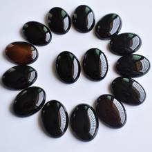 Wholesale 30pcs/lot fashion good quality black Onyx Oval CAB CABOCHON stone beads 25x18mm for DIY jewelry Accessories making 2024 - buy cheap