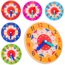Reloj Montessori de madera para niños, juguete de hora, minuto, segundo, cognitivo, colorido, ayuda didáctica para preescolar temprana 2024 - compra barato