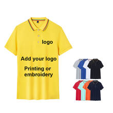 Personalizado listrado camisa polo masculina de manga curta camisa de trabalho cultural impressão ou bordado logotipo em topos para homem 2024 - compre barato