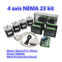 4 Axis CNC Router Kit, 4pcs TB6600 servo driver +MACH3 interface board +4pcs Nema23 255Oz-in stepper motor+power supply 360W 2024 - buy cheap