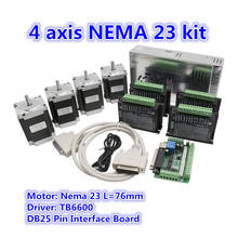 Kit de enrutador CNC de 4 ejes, servocontrolador TB6600 de 4 piezas + placa de interfaz MACH3 + 4 piezas Nema23 255ozin motor paso a paso + fuente de alimentación de 360W 2024 - compra barato