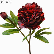 YO CHO-Flor Artificial de seda, arreglo de flores Vintage de peonía grande, ramo de bricolaje, Decoración de mesa de boda, fiesta en casa 2024 - compra barato