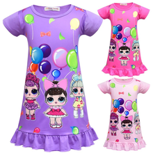 От 3 до 10 лет куклы из серии «Lol Surprise» с рисунками героев мультфильмов Новая мода для девочек, летний комплект для девочек платье пижамы юбка, детская одежда, костюм для девочек 2024 - купить недорого