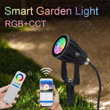 Miboxer 6 w rgb + cct luz led inteligente para jardim futc04 ac100 ~ 240v ip66, lâmpada led para área externa, iluminação de jardim, lâmpada com destaque de gramado 2024 - compre barato