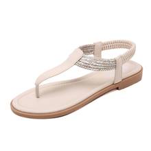 2021 sapatos de verão sandálias femininas de alta qualidade sólida deslizamento-em sandálias casuais sandália mulher sapatos cinta elástica sandálias femininas mais tamanho 2024 - compre barato