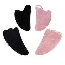 Rose Quartz Guasha Massage Tool  Natural Stone Guasha Board Gouache Scraper Face Body Massager Beauty Health Skin Care Tool Set 2024 - buy cheap