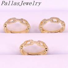 10Pcs Wholesale Micro Pave CZ Gold Color Jewelry Fashion Zirconia CZ Rings For Women Girls 2024 - buy cheap