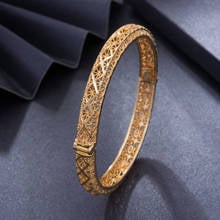 Wando 1Pcs/lot Top Quality Dubai Gold Color Bangles For Women Vintage Bride Wedding Bracelet Bangles Africa Arab Jewelry 2024 - buy cheap