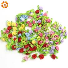 100PCS/Lot Small DIY Satin Ribbon Roses Flower Appliques Scrapbooking Sewing Handmade For Home Wedding Party Craft Decoration 2024 - buy cheap