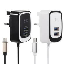 Cargador de teléfono móvil con USB Dual LED, accesorios de viaje para iPhone, Samsung, Xiaomi, Huawei, 2.4A 2024 - compra barato