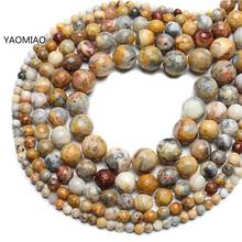 4-12mm Faceted Round Crazy Agates Natural Stone Beads Loose Beads For Jewelry Making Charm Bracelet Necklace Handmade DIY 2024 - buy cheap