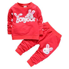 Baby girl clothes spring and autumn cotton suit girl cartoon rabbit cute clothing casual sports clothes baby girl two-piece suit 2024 - buy cheap