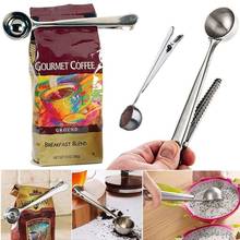Durable Useful Kitchen Good Helper Stainless Steel Cup Ground Cooking Tool Spoon Coffee Measuring Scoop With Bag Sealing Clip 2024 - buy cheap
