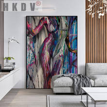 HKDV абстрактная красочная Обнаженная сексуальная женщина боди картина на стену искусство холст домашний декор плакаты и принты картины для гостиной 2024 - купить недорого