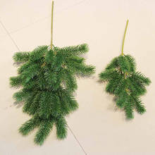 Plantas artificiais ramos de pinheiro árvore de natal acessórios diy festa de ano novo decoração 2024 - compre barato