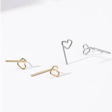 Bijou-pendientes sencillos minimalistas con forma de corazón para mujer y niña, joyería delicada de lujo, con cierre de tuerca, Color dorado, SD2290 2024 - compra barato