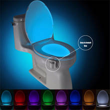 Luz noturna para assento do vaso sanitário, sensor de movimento pir inteligente, 8 cores, à prova d'água, retroiluminação para vaso sanitário, lâmpada de led 2024 - compre barato