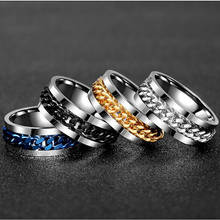 High Quality Stainless Steel Ring For Women Men Rotatable Spinner Chain Punk Jewelry Party Gift Drop Shipping 2024 - buy cheap