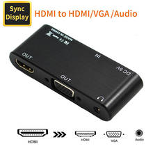 HDMI to VGA Adapter Converter with HDMI and Audio 3.5mm jack out  Support 1080P for PS3 XBOX set-top boxes DVD Computer 2024 - buy cheap