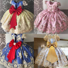 3-10 anos de idade meninas vestido de princesa para crianças vestido de festa de aniversário crianças rendas flor elegante vestido de natal roupas de casamento 2024 - compre barato