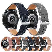 Ремешок из натуральной кожи для Samsung Active 2 3 Galaxy Watch S3 S2 42/46 мм 41/45 мм браслет Gear Sport 20/22 мм ремешки 2024 - купить недорого