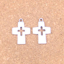 Colgantes antiguos de 25x17mm con cruz de Jesús, joyería de plata tibetana Vintage, bricolaje para pulsera y collar, 12 Uds. 2024 - compra barato