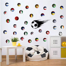 Pegatina de pared con bandera de fútbol para sala de estar, decoración de pared de dormitorio, mural de Arte Moderno, decoración de habitación de niños, bricolaje, nueva 2024 - compra barato