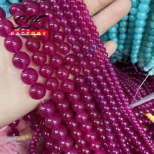 Natural Stone Purple Red Jades Beads Chalcedony Round Loose Beads DIY Bracelet For Jewelry Making 4 6 8 10 12 14 mm 15" Strand 2024 - buy cheap