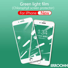 Película de luz verde para iphone, 6 7 8 plus., protetor de tela de clorofilina com luz verde temperada para iphone 7plus 7 + 8 + 6 iirroonn. 2024 - compre barato
