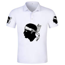 Camisa polo de cortiça customizada, camisa com nome la corse polo, bandeira estampada, francês, ajacia, bascia, calvi, galaria, roupa 2024 - compre barato