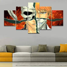 Arte da parede tela de anime mangá 5 peças, posteres reaper sinistro kurosaki imagens e impressões para casa quarto decoração pinturas 2024 - compre barato