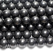 Meihan Free shipping (1 strand/set) natural precious 12mm Shungite smooth round loose beads gemstone for jewelry making 2024 - buy cheap
