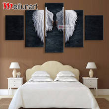 White angel wings 5 Panel diy diamond painting full square round drill 3d diamond embroidery sale kits home decoration AS0018 2024 - buy cheap