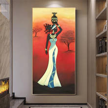 Retro Abstract African Woman Oil Painting on Canvas Wall Art Posters Prints Wall Pictures for Living Room Home Cuadros Decor 2024 - buy cheap