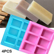 Molde rectangular para jabón de 4 piezas, de silicona de 6 cavidades, para hacer pasteles caseros y artesanías, J60 2024 - compra barato