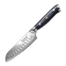 SUNNECKO 5-дюймовый дамасский нож Santoku, японский VG10 стальной сердечник, бритва, острое лезвие, кухонные профессиональные ножи шеф-повара, Ручка G10 2024 - купить недорого