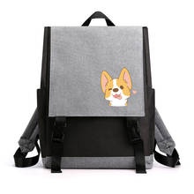 Mochila escolar feminina, mochila de estampa shiba inu para meninos e meninas, bolsa de viagem de grande capacidade 2024 - compre barato