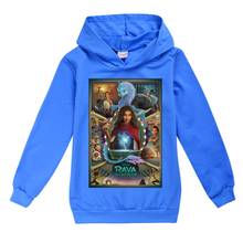 Popular dos desenhos animados raya e o último dragão raya 3d impresso hoodie meninos meninas moletom com capuz moda manga longa pullove adolescente 2024 - compre barato