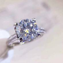 Kkmall Store Round Silver Moissanite Ring 2.00ct D VVS Luxury Moissanite Ring Jewelry Girlfriend Gift Moissanite silver 925 ring 2024 - buy cheap