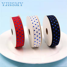 E-20514-1037 16mm”Hot blue dot Elastic Ribbon Printed, DIY handmade accessories, packaging decorative ribbon 2024 - buy cheap