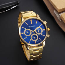 Модные Мужские Аналоговые кварцевые наручные часы с кристаллами из нержавеющей стали, часы для мужчин 2024 - купить недорого