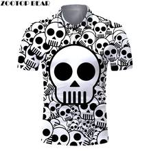 ZOOTOP BEAR 3D Printed Skull Polo Shirt Men 2020 Brand Shirts For Man Quality Fit Casual Men's Shirts Streetwear New Arrival 2024 - buy cheap