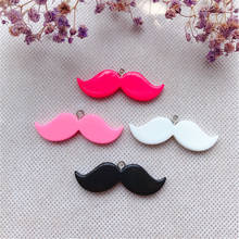 10pcs Cute Multicolor Glitter Resin Flatback Moustache For Necklace Keychain Pendant DIY Making Accessories 2024 - buy cheap