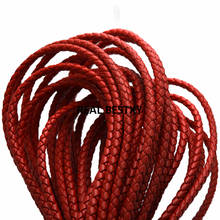 2 m/lote aprox 5mm pulseira de couro vermelho colar fazendo cabo de couro pulseira de couro descobertas corda de cordão de couro redondo 2024 - compre barato