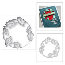 2020 New Round Frame Background and Leaf Embossing Metal Cutting Dies For DIY Scrapbooking Greeting Card Paper Making No Stamps 2024 - buy cheap