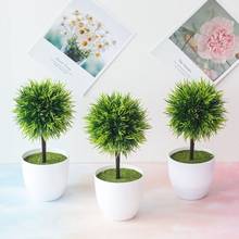 Nova planta artificial bonsai plástico pequeno vaso de árvore plantas ornamentos flor grama festa decoração para casa escritório do hotel jardim decoração 2024 - compre barato