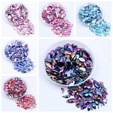 Marquise Earth Facets Acrylic Flat Back Rhinestone Many Sizes And AB Colors Glue On Beads Dress Nail Art Decoration Accessories 2024 - buy cheap