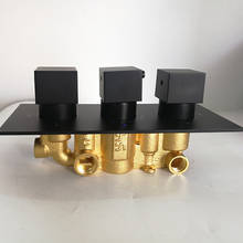 Cabezal de válvula de ducha termostática, desviador con 3 salidas de agua, conexiones de 1/2IPS, color negro 2024 - compra barato