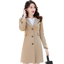 2020 New Fashion Spring Autumn Women Trench Coat Plus Size 4XL Mid-long Khaki Windbreaker Female Business Outerwear Tops J248 2024 - buy cheap